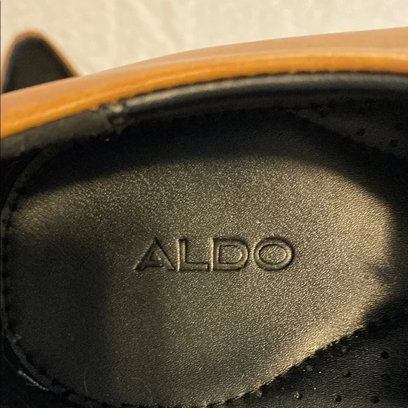 Aldo Brown Distressed Leather Oxford Shoes Business Corporate Formal Vintage - Picture 2 of 11
